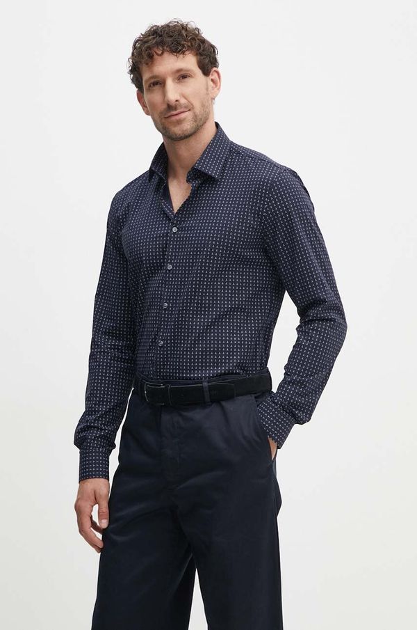 Calvin Klein Košulja Calvin Klein za muškarce, boja: tamno plava, slim, s klasičnim ovratnikom, K10K113163