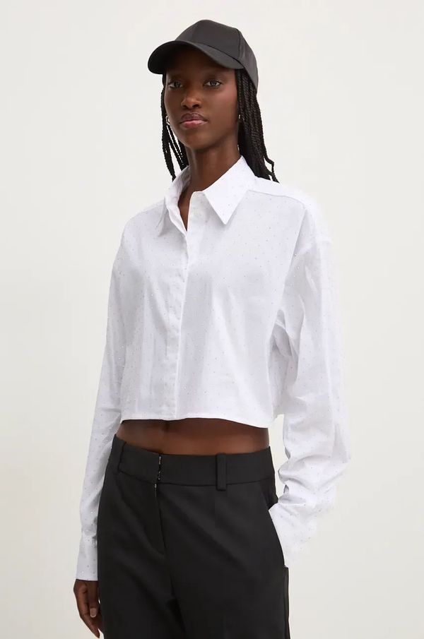 Chiara Ferragni Košulja Chiara Ferragni za žene, boja: bijela, relaxed, s klasičnim ovratnikom, 77CBL201