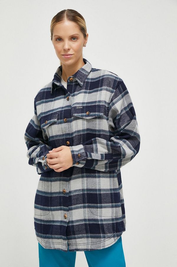 Columbia Košulja Columbia Calico Basin za žene, boja: tamno plava, relaxed, s klasičnim ovratnikom