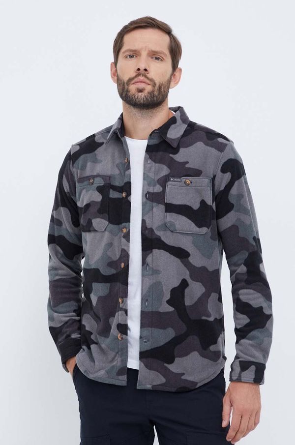 Columbia Košulja Columbia Flare Gun za muškarce, boja: crna, regular, s klasičnim ovratnikom