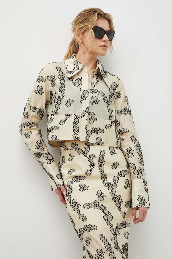 Day Birger et Mikkelsen Košulja Day Birger et Mikkelsen za žene, boja: bež, regular, s klasičnim ovratnikom