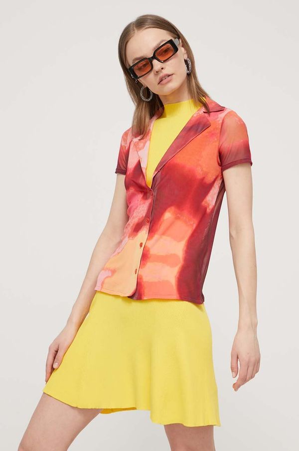 Desigual Košulja Desigual NEREA za žene, boja: narančasta, regular, s klasičnim ovratnikom, 24SWTKA9