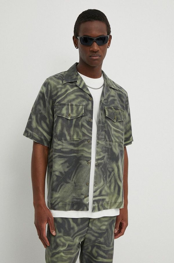 Diesel Košulja Diesel S-SAM-ZEBRA za muškarce, boja: zelena, regular, A13391.0WGAL