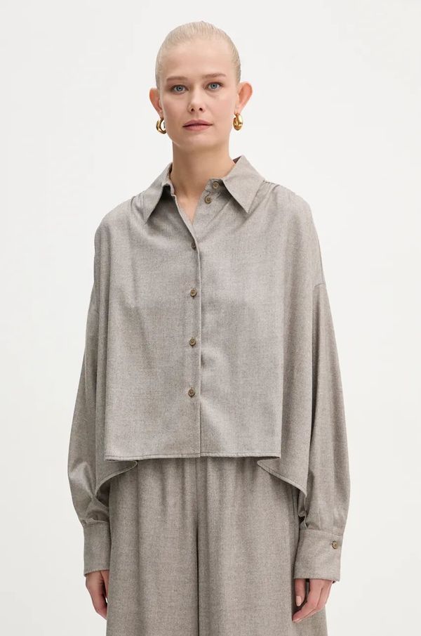 Drykorn Košulja Drykorn za žene, boja: bež, relaxed, s klasičnim ovratnikom, 120223 87513