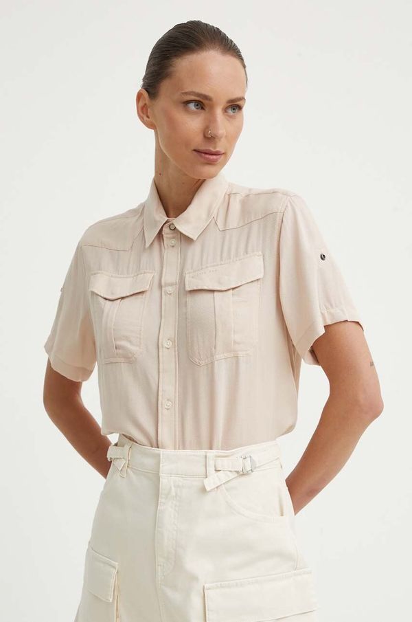 G-Star Raw Košulja G-Star Raw za žene, boja: bež, relaxed, s klasičnim ovratnikom, D24592-D572