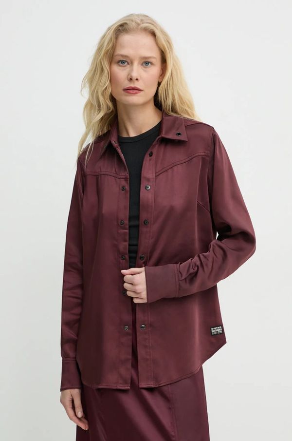 G-Star Raw Košulja G-Star Raw za žene, boja: crvena, regular, s klasičnim ovratnikom, D25265-D414