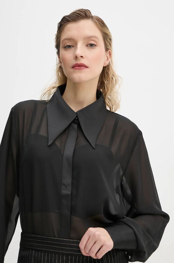 Gestuz Košulja Gestuz za žene, boja: crna, regular, s klasičnim ovratnikom, 10909639