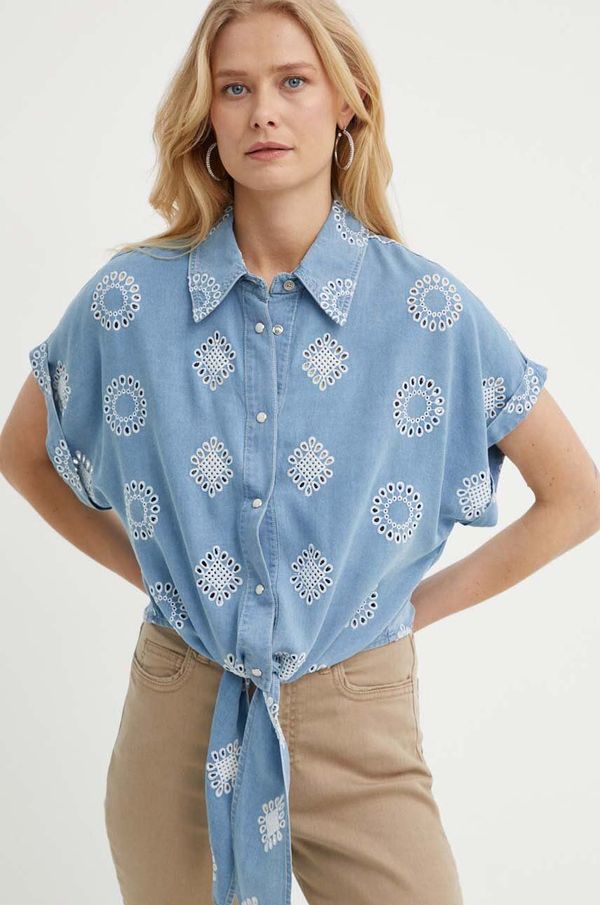 Guess Košulja Guess BRIGITTE za žene, relaxed, s klasičnim ovratnikom, W4GH34 D5CD1