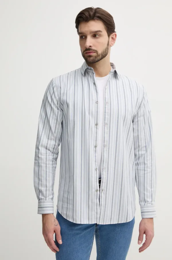 Guess Košulja Guess COLLINS za muškarce, boja: siva, regular, s klasičnim ovratnikom, M5RH29 WGXI1