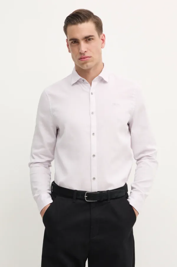 Guess Košulja Guess SUNSET za muškarce, boja: ljubičasta, regular, s klasičnim ovratnikom, M5RH09 WGXD1