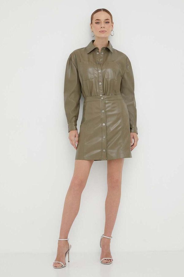 Guess Košulja Guess za žene, boja: zelena, relaxed, s klasičnim ovratnikom