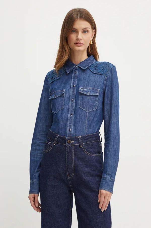Guess Košulja Guess za žene, regular, s klasičnim ovratnikom, W4BH17 D5HK1