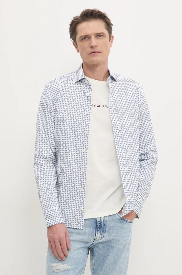 Hackett London Košulja Hackett London za muškarce, boja: bijela, slim, s klasičnim ovratnikom, HM3010132