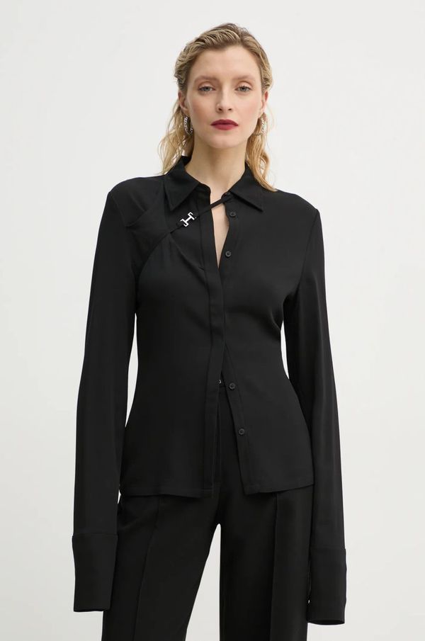 HELIOT EMIL Košulja Heliot Emil za žene, boja: crna, regular, s klasičnim ovratnikom, AW24.W.05.056.BLK01