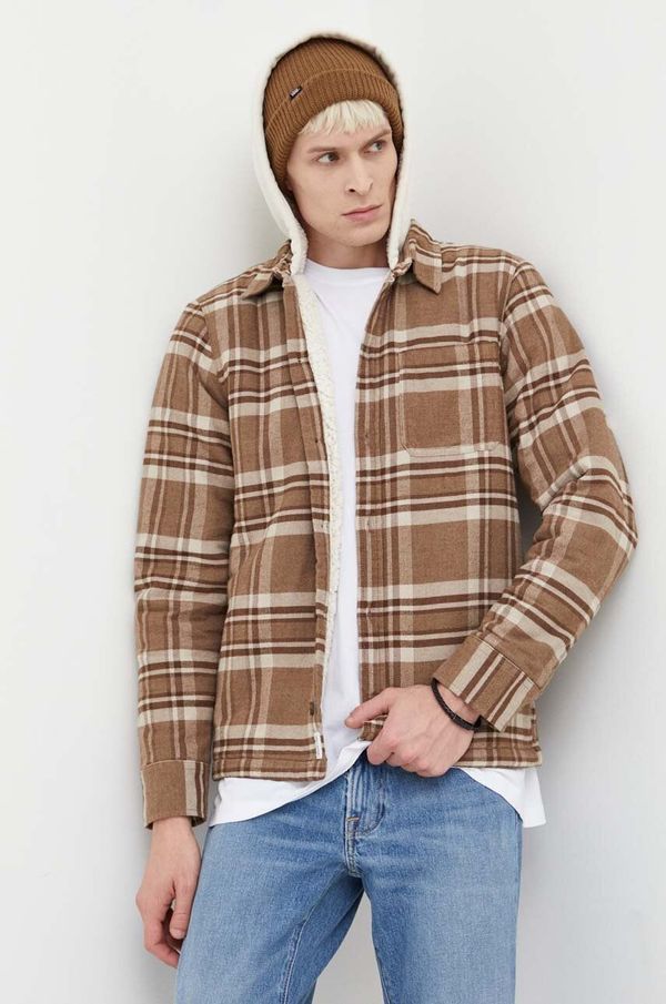 Hollister Co. Košulja Hollister Co. za muškarce, boja: smeđa, regular, s klasičnim ovratnikom