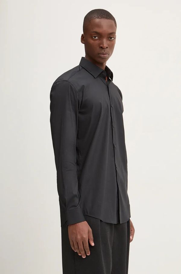 Hugo Košulja HUGO za muškarce, boja: crna, slim, s klasičnim ovratnikom, 50484023