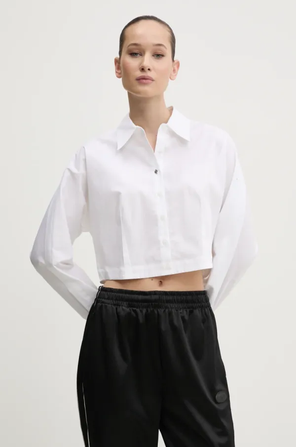 HUGO Košulja HUGO za žene, boja: bijela, regular, s klasičnim ovratnikom, 50539315