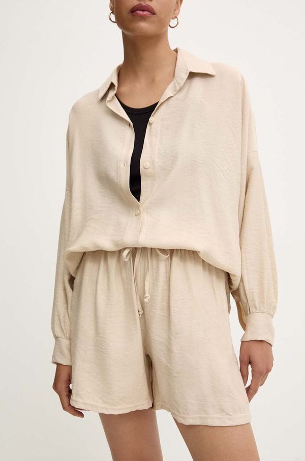 Answear Lab Košulja i kratke hlače Answear Lab boja: bež