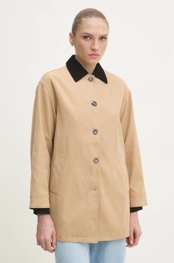 Answear Lab Košulja-jakna Answear Lab boja: bež, za prijelazno razdoblje, oversize