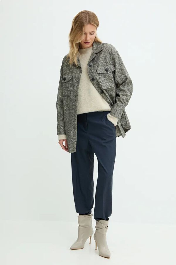 Answear Lab Košulja-jakna Answear Lab boja: siva, za prijelazno razdoblje