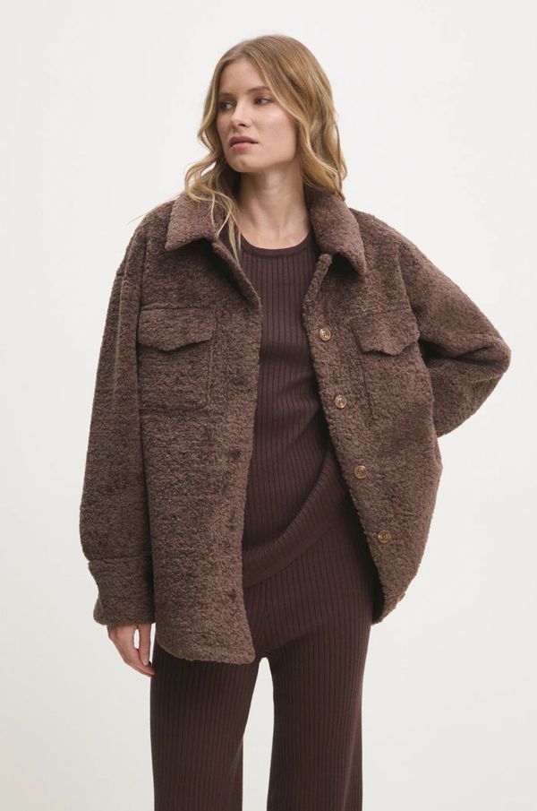 Answear Lab Košulja-jakna Answear Lab boja: smeđa, za prijelazno razdoblje, oversize
