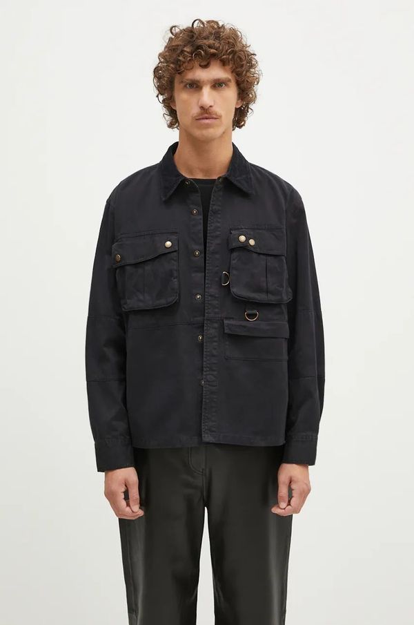 Barbour Košulja-jakna Barbour Oakmoor OS Twill Overshirt boja: crna, za prijelazno razdoblje, MOS0380