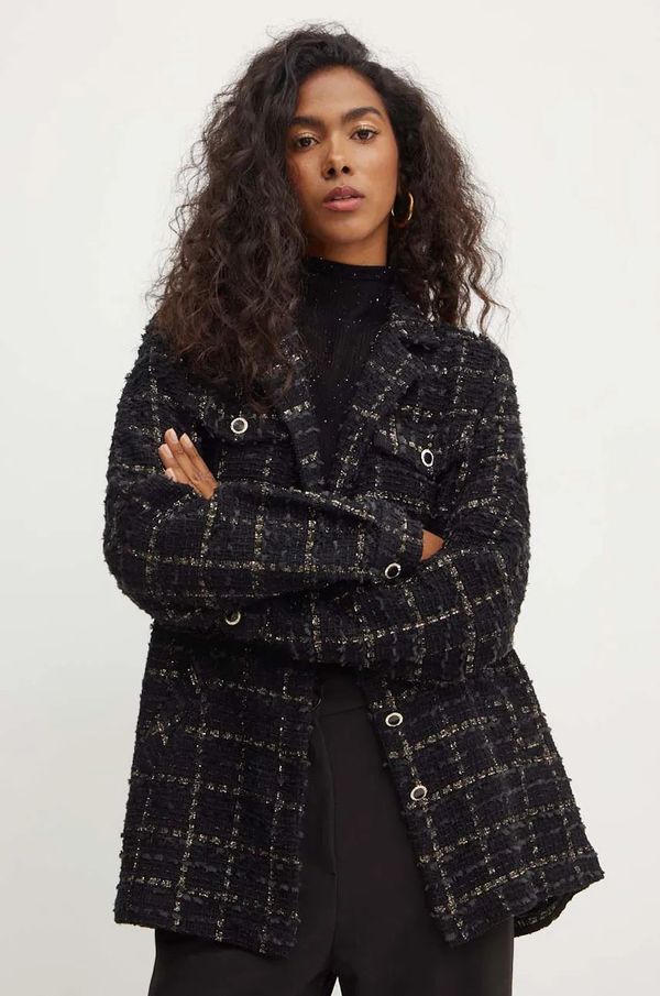 Simona Corsellini Košulja-jakna Simona Corsellini boja: crna, za prijelazno razdoblje, oversize, A24CPCA019