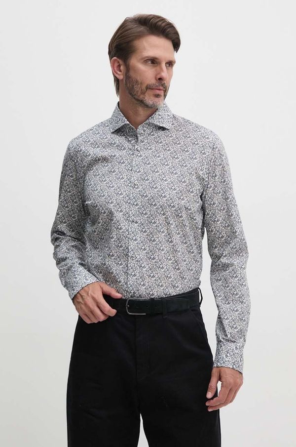 Joop! Košulja Joop! za muškarce, boja: siva, slim, 30043595