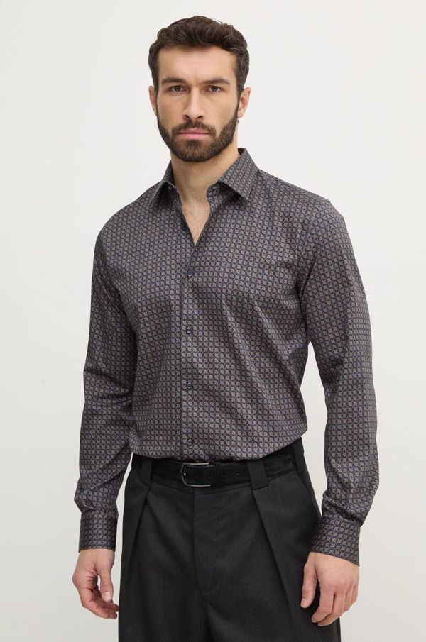 Joop! Košulja Joop! za muškarce, boja: tamno plava, slim, s klasičnim ovratnikom, 30044912