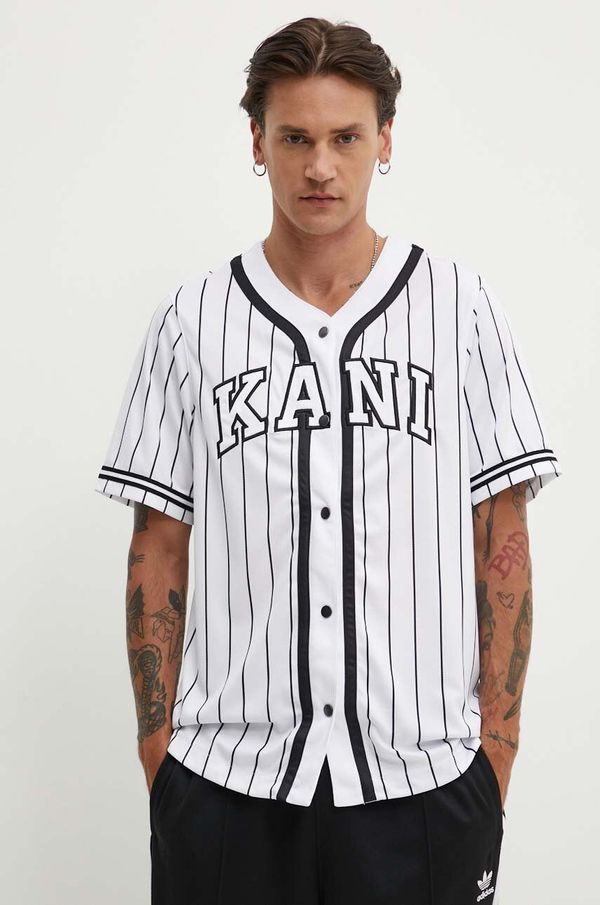 Karl Kani Košulja Karl Kani za muškarce, boja: bijela, regular, s klasičnim ovratnikom, 6033361