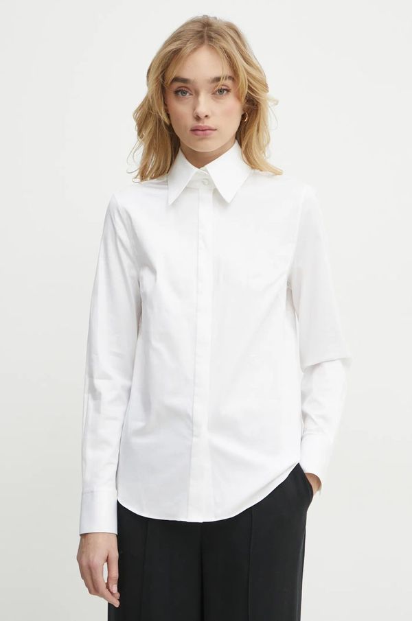 Karl Lagerfeld Košulja Karl Lagerfeld za žene, boja: bijela, regular, s klasičnim ovratnikom, A1W11004