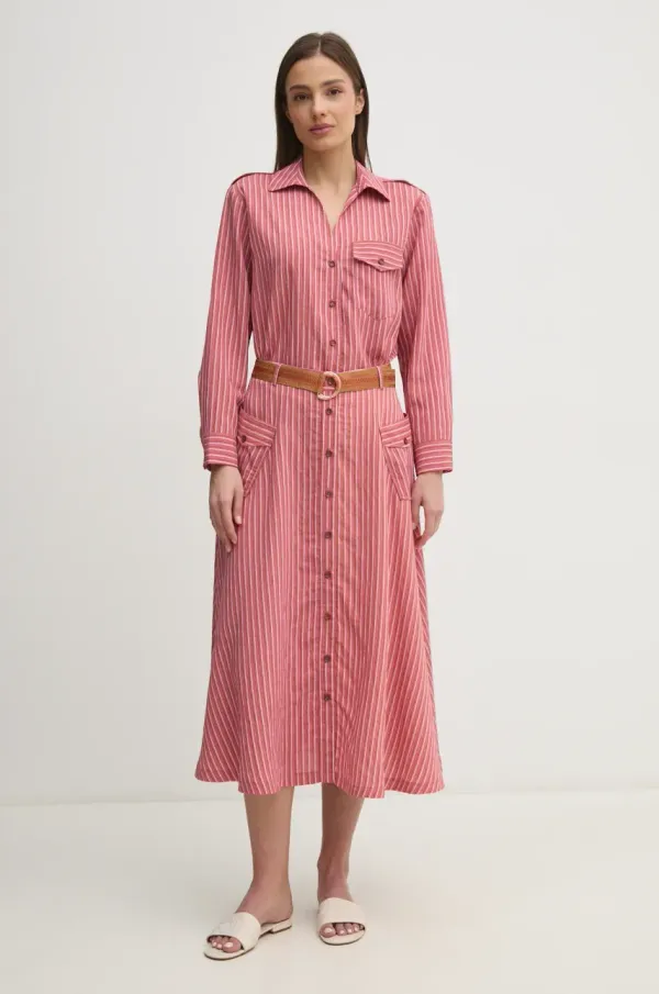 La Petite Française Košulja La Petite Française CHARLES za žene, boja: ružičasta, relaxed, s klasičnim ovratnikom, CHARLES