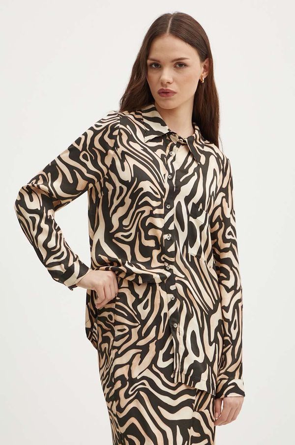 La Petite Française Košulja La Petite Française CHOCOLAT za žene, boja: bež, regular, s klasičnim ovratnikom