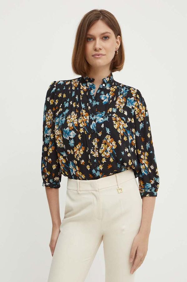 Lauren Ralph Lauren Košulja Lauren Ralph Lauren za žene, boja: crna, regular, s ruskim ovratnikom, 200940145