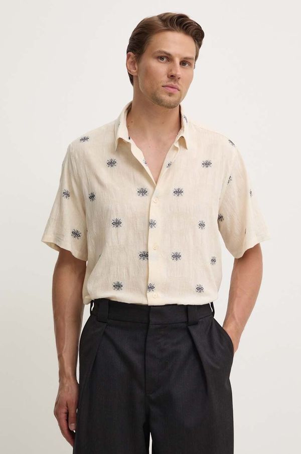 Les Deux Košulja Les Deux za muškarce, boja: bež, regular, s klasičnim ovratnikom, LDM401089