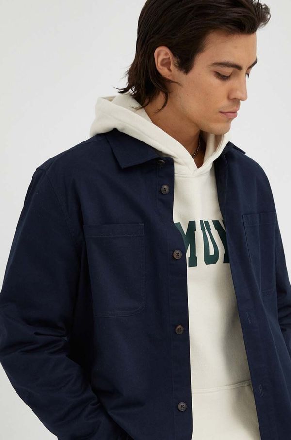 Les Deux Košulja Les Deux za muškarce, boja: tamno plava, regular, s klasičnim ovratnikom