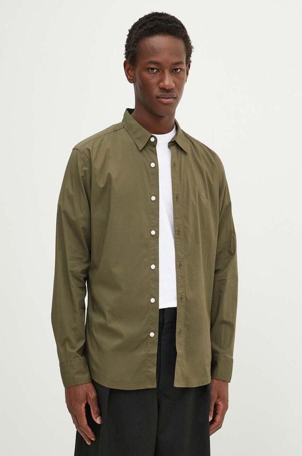 Levi's Košulja Levi's za muškarce, boja: zelena, slim, s klasičnim ovratnikom, 86625