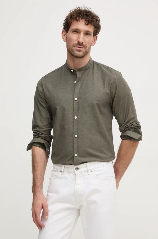 Lindbergh Košulja Lindbergh za muškarce, boja: zelena, regular, s ruskim ovratnikom, 30-203174A