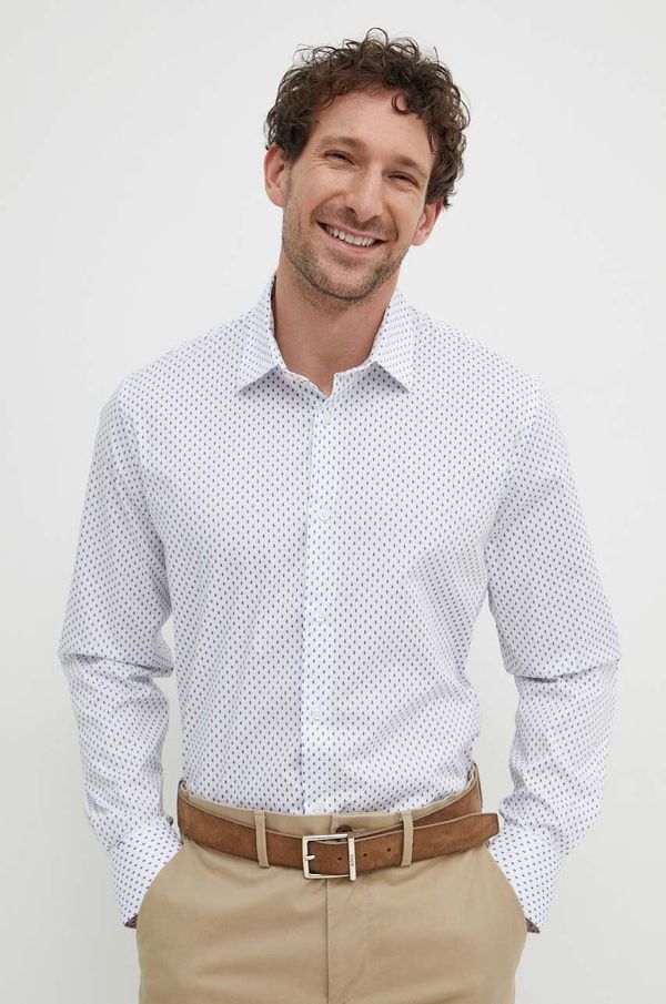 Liu Jo Košulja Liu Jo za muškarce, boja: bijela, slim, s klasičnim ovratnikom