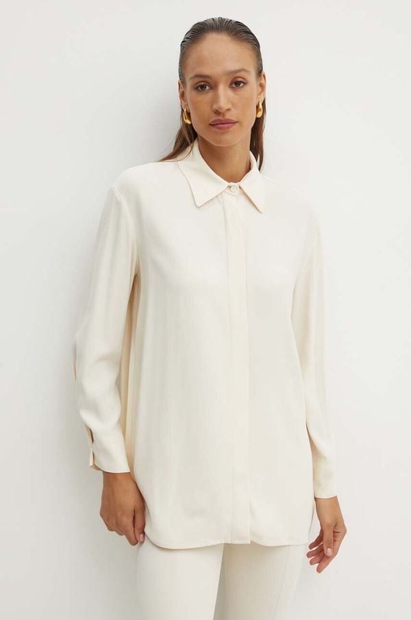 Liviana Conti Košulja Liviana Conti za žene, boja: bež, relaxed, s klasičnim ovratnikom, F4WS16