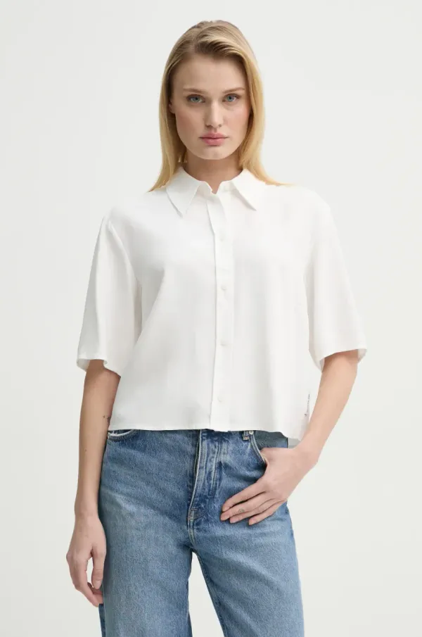 Marc O'Polo Košulja Marc O'Polo za žene, boja: bijela, relaxed, s klasičnim ovratnikom, 5000005872