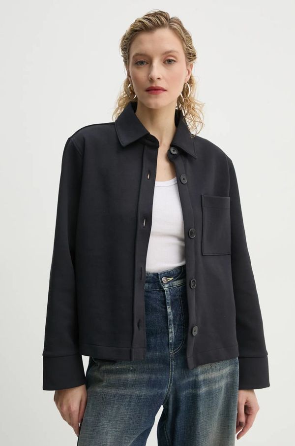 Marc O'Polo Košulja Marc O'Polo za žene, boja: tamno plava, relaxed, s klasičnim ovratnikom, 500300258005