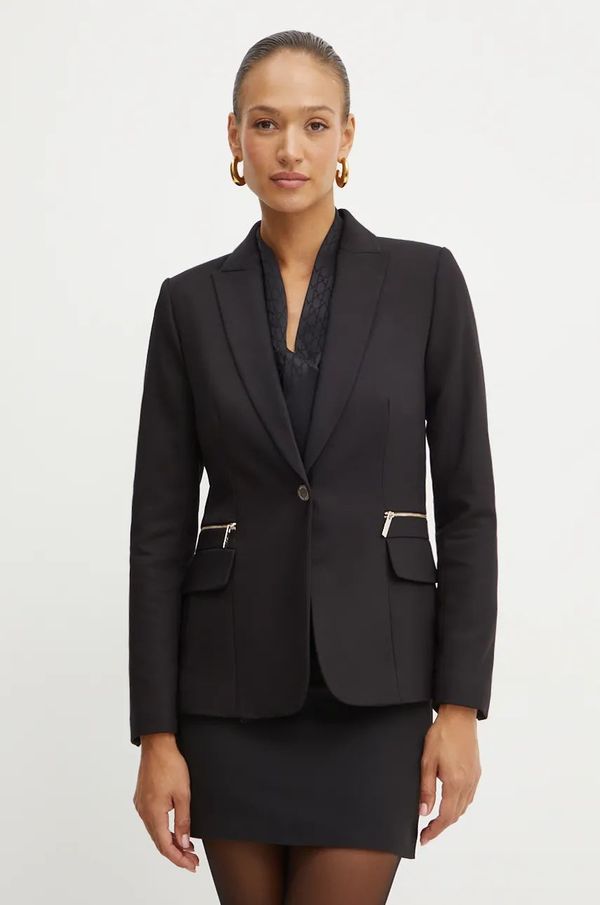 Marciano Guess Košulja Marciano Guess AMALIA za žene, boja: crna, regular, s izrezom na vezanje, 4BGH05 7169A