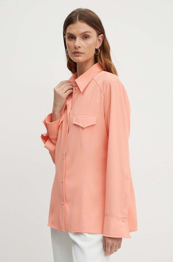 Marella Košulja Marella za žene, boja: narančasta, regular, s klasičnim ovratnikom, 2413111011200