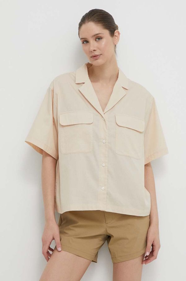 Marmot Košulja Marmot Muir Camp za žene, boja: bež, relaxed, s klasičnim ovratnikom