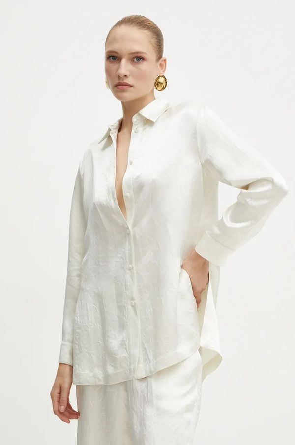 Max Mara Leisure Košulja Max Mara Leisure za žene, boja: bež, regular, s klasičnim ovratnikom, 2426196018600