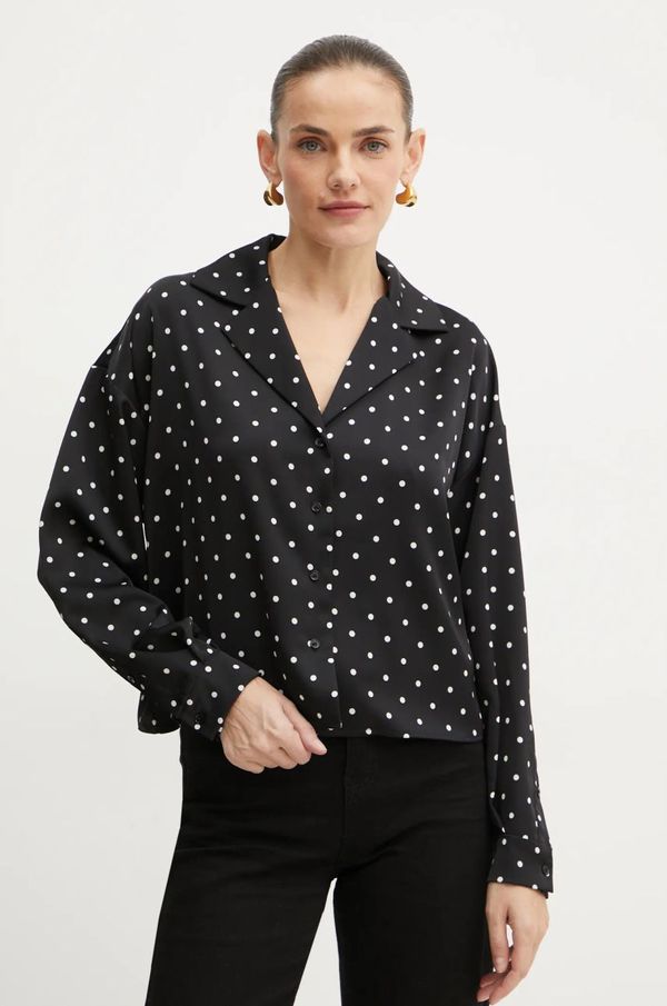 Max&Co. Košulja MAX&Co. za žene, boja: crna, relaxed, s klasičnim ovratnikom, 2426116013200