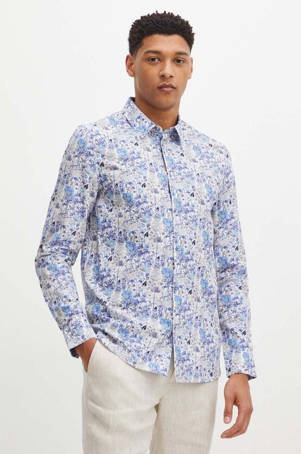 Medicine Košulja Medicine za muškarce, boja: bijela, slim, s klasičnim ovratnikom