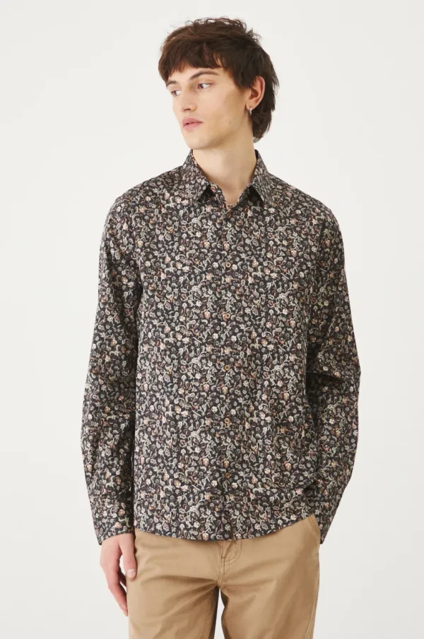 Medicine Košulja Medicine za muškarce, boja: crna, regular, s klasičnim ovratnikom