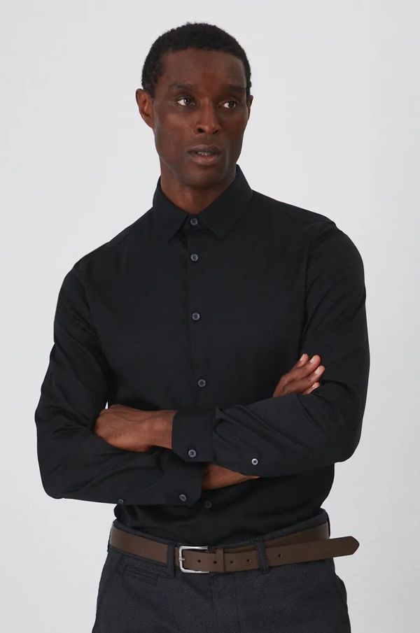 Medicine Košulja Medicine za muškarce, boja: crna, slim, s klasičnim ovratnikom